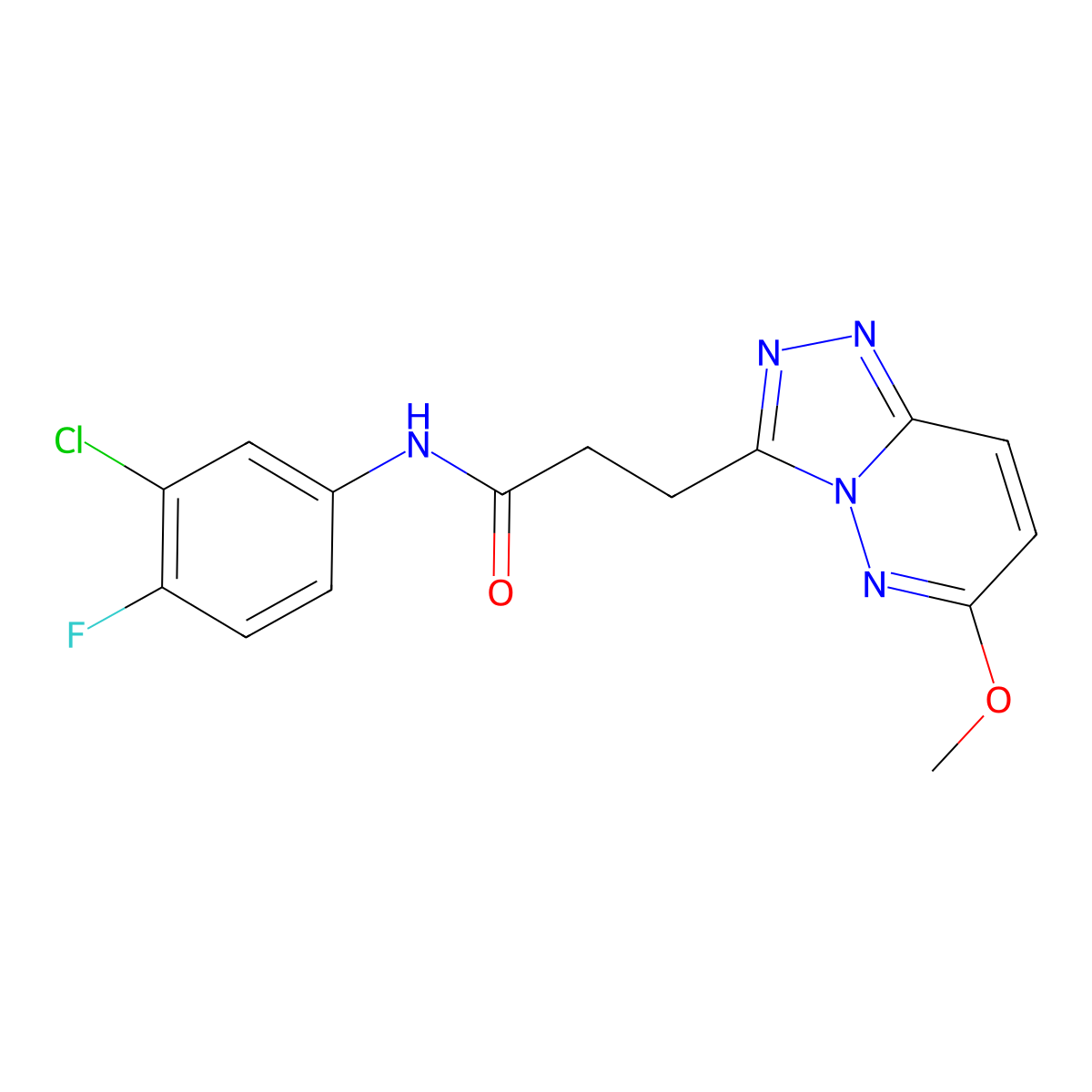 N-(3-chloro-4-fluorophenyl)-3-(6-methoxy[1,2,4]triazolo[4,3-b]pyridazin-3-yl)propanamide molecular structure, CAS 1324061-48-4