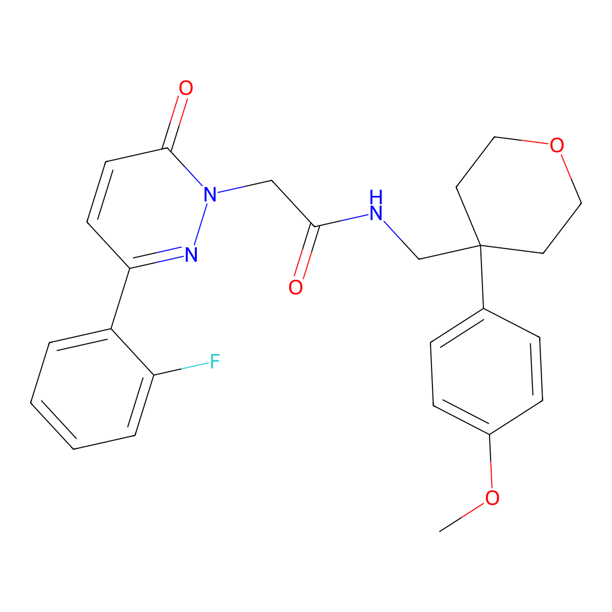 2-[3-(2-fluorophenyl)-6-oxopyridazin-1(6H)-yl]-N-{[4-(4-methoxyphenyl)tetrahydro-2H-pyran-4-yl]methyl}acetamide molecular structure, CAS 1324061-51-9