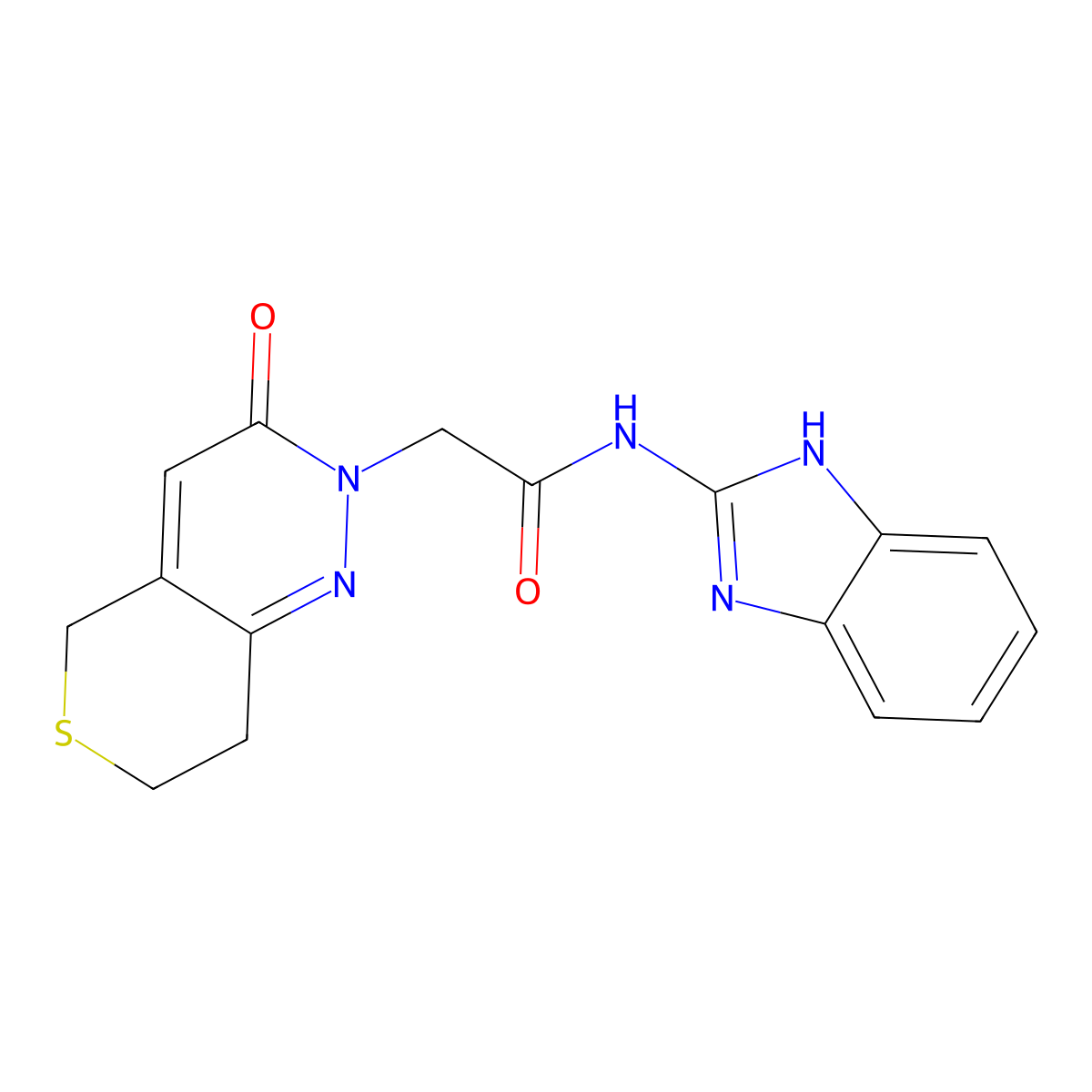 N-(1H-benzimidazol-2-yl)-2-(3-oxo-3,5,7,8-tetrahydro-2H-thiopyrano[4,3-c]pyridazin-2-yl)acetamide molecular structure, CAS 1324061-53-1