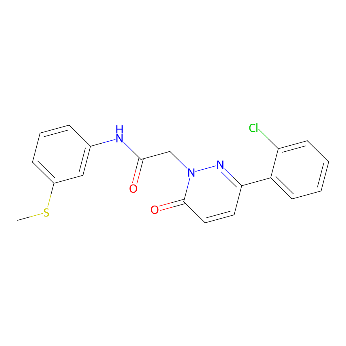 2-[3-(2-chlorophenyl)-6-oxopyridazin-1(6H)-yl]-N-[3-(methylsulfanyl)phenyl]acetamide molecular structure, CAS 1324061-56-4