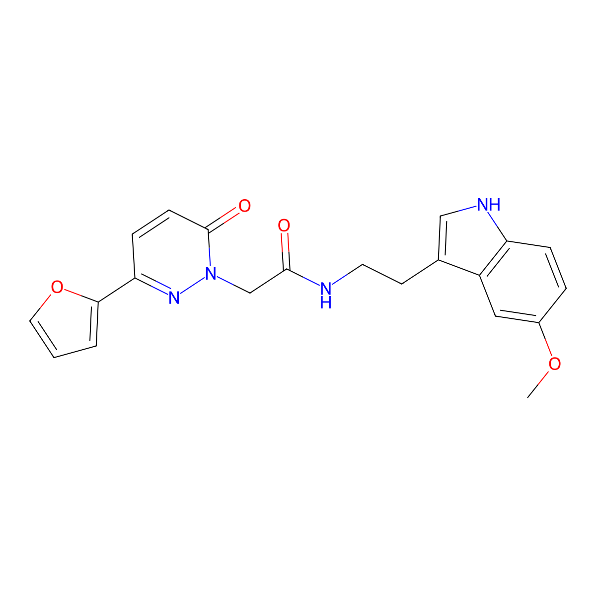 2-[3-(furan-2-yl)-6-oxopyridazin-1(6H)-yl]-N-[2-(5-methoxy-1H-indol-3-yl)ethyl]acetamide molecular structure, CAS 1324061-89-3