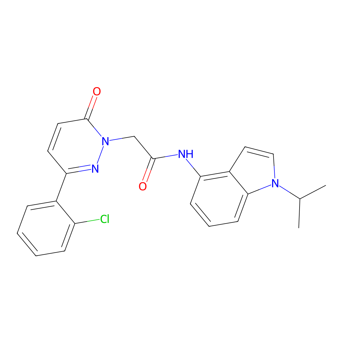 2-[3-(2-chlorophenyl)-6-oxopyridazin-1(6H)-yl]-N-[1-(propan-2-yl)-1H-indol-4-yl]acetamide molecular structure, CAS 1324061-90-6