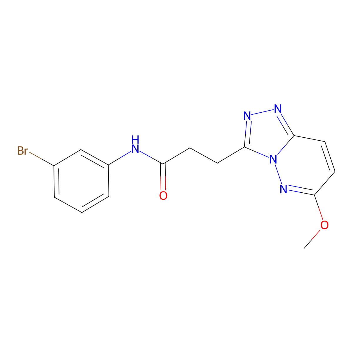 N-(3-bromophenyl)-3-(6-methoxy[1,2,4]triazolo[4,3-b]pyridazin-3-yl)propanamide molecular structure, CAS 1324062-00-1