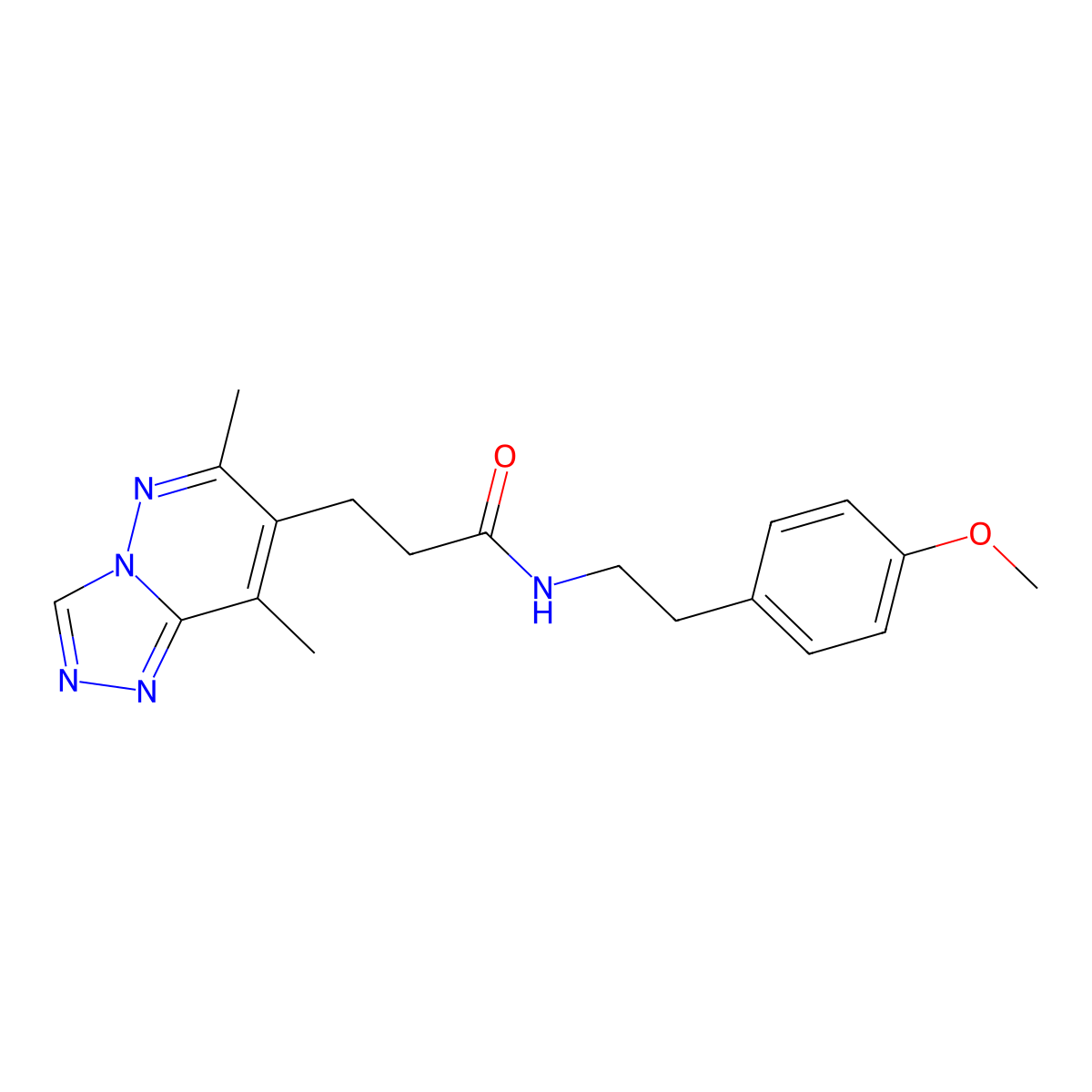 3-(6,8-dimethyl[1,2,4]triazolo[4,3-b]pyridazin-7-yl)-N-[2-(4-methoxyphenyl)ethyl]propanamide molecular structure, CAS 1324062-30-7
