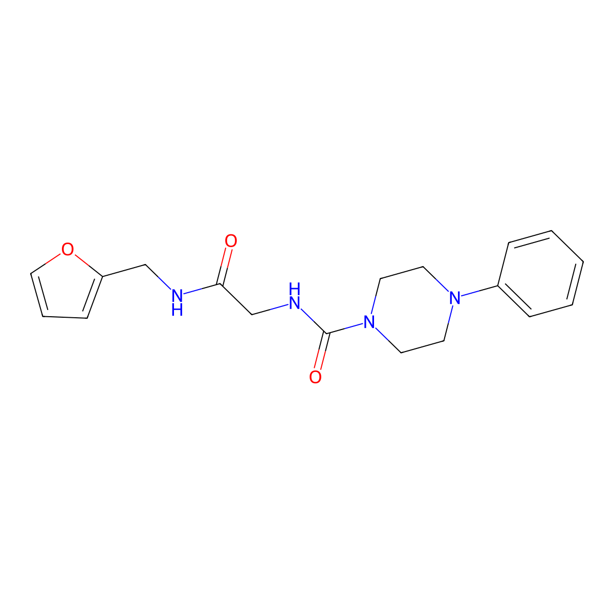 N-{2-[(furan-2-ylmethyl)amino]-2-oxoethyl}-4-phenylpiperazine-1-carboxamide molecular structure, CAS 1324062-37-4