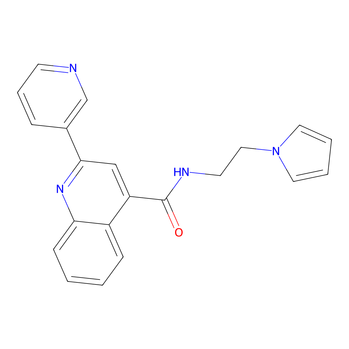 2-(pyridin-3-yl)-N-[2-(1H-pyrrol-1-yl)ethyl]quinoline-4-carboxamide molecular structure, CAS 1324062-40-9