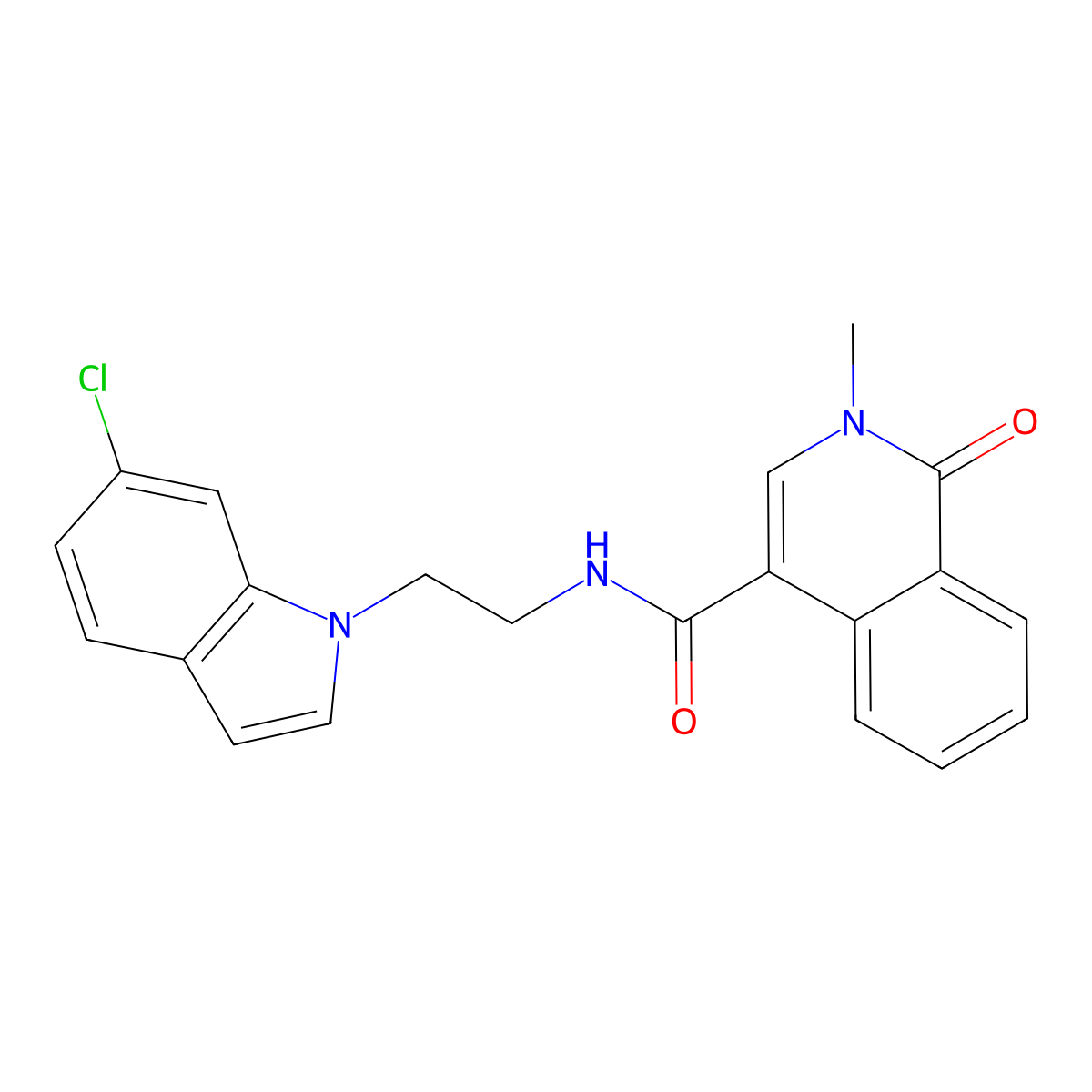 N-[2-(6-chloro-1H-indol-1-yl)ethyl]-2-methyl-1-oxo-1,2-dihydroisoquinoline-4-carboxamide molecular structure, CAS 1324062-53-4
