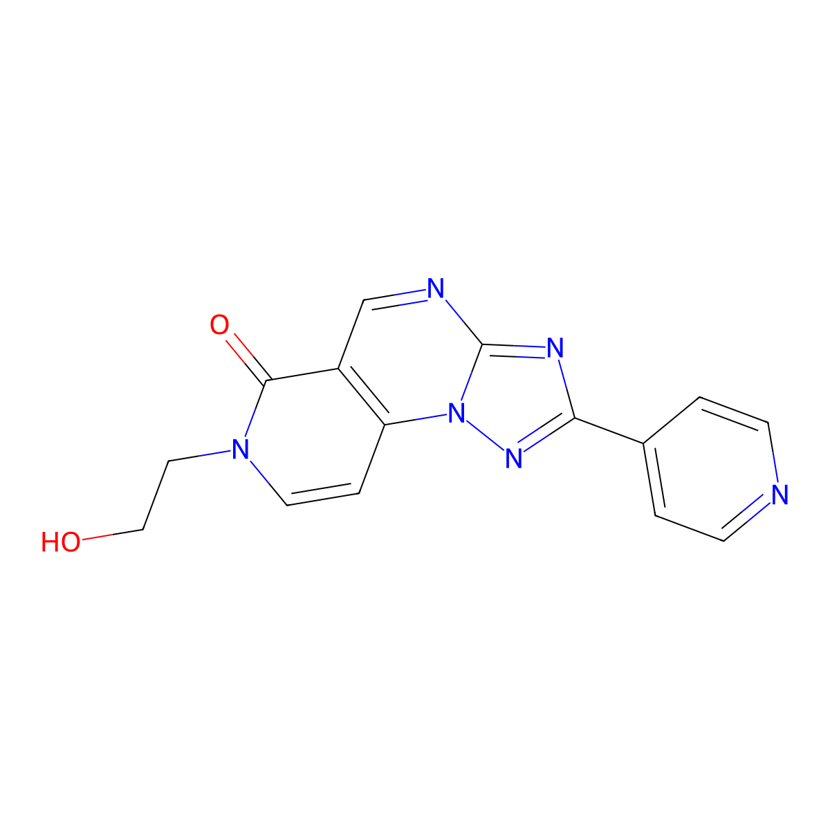 7-(2-hydroxyethyl)-2-(pyridin-4-yl)pyrido[3,4-e][1,2,4]triazolo[1,5-a]pyrimidin-6(7H)-one molecular structure, CAS 1324062-55-6