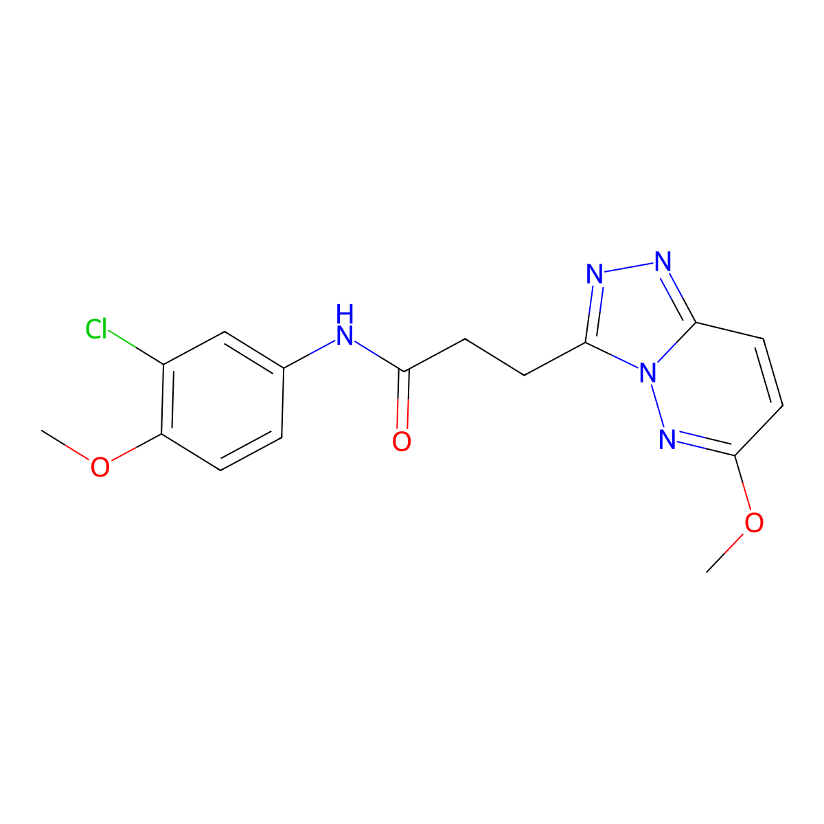 N-(3-chloro-4-methoxyphenyl)-3-(6-methoxy[1,2,4]triazolo[4,3-b]pyridazin-3-yl)propanamide molecular structure, CAS 1324062-63-6