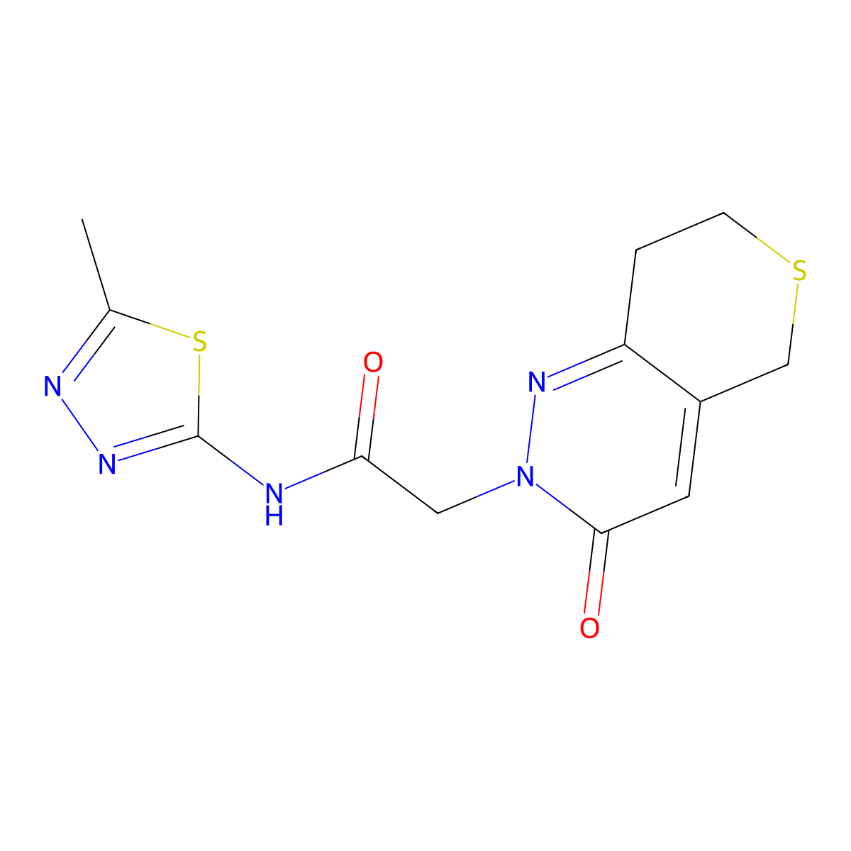 N-(5-methyl-1,3,4-thiadiazol-2-yl)-2-(3-oxo-3,5,7,8-tetrahydro-2H-thiopyrano[4,3-c]pyridazin-2-yl)acetamide molecular structure, CAS 1324062-65-8