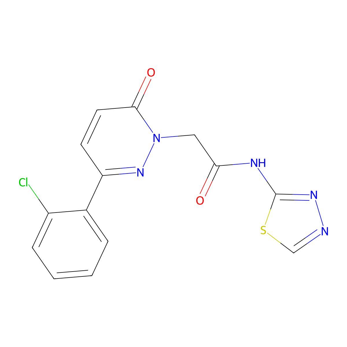2-[3-(2-chlorophenyl)-6-oxopyridazin-1(6H)-yl]-N-[(2E)-1,3,4-thiadiazol-2(3H)-ylidene]acetamide molecular structure, CAS 1324062-76-1