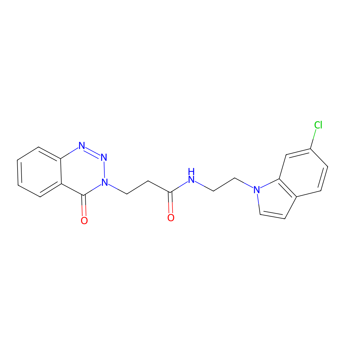 N-[2-(6-chloro-1H-indol-1-yl)ethyl]-3-(4-oxo-1,2,3-benzotriazin-3(4H)-yl)propanamide molecular structure, CAS 1324062-90-9