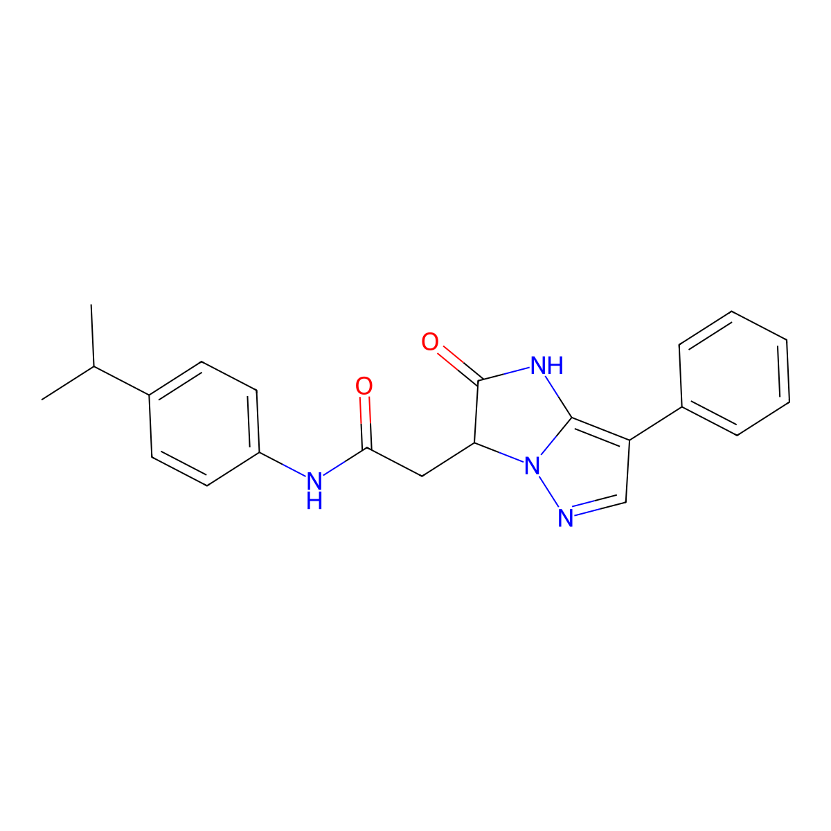N-(4-isopropylphenyl)-2-(2-oxo-7-phenyl-2,3-dihydro-1H-imidazo[1,2-b]pyrazol-3-yl)acetamide molecular structure, CAS 1324062-93-2