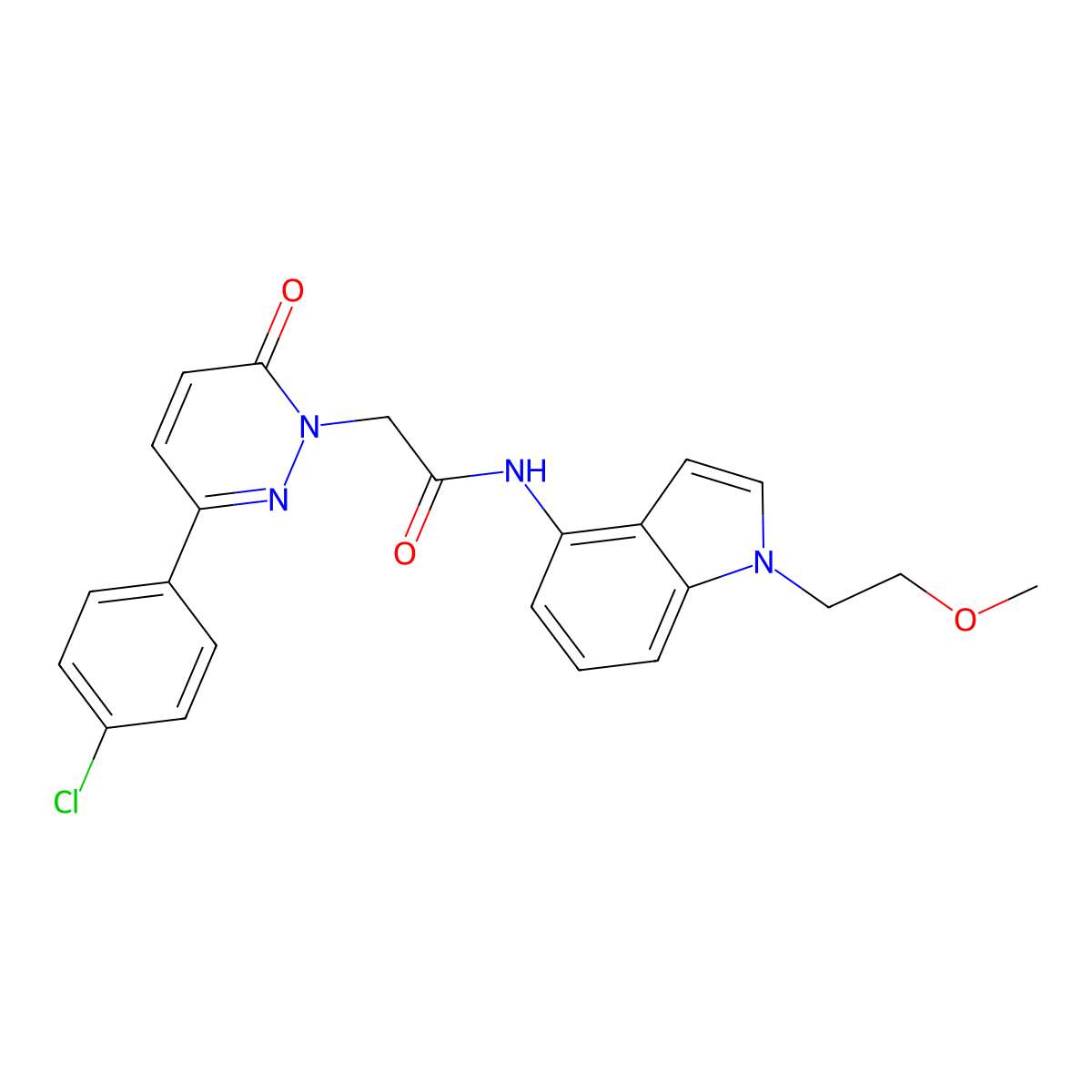 2-[3-(4-chlorophenyl)-6-oxopyridazin-1(6H)-yl]-N-[1-(2-methoxyethyl)-1H-indol-4-yl]acetamide molecular structure, CAS 1324062-99-8