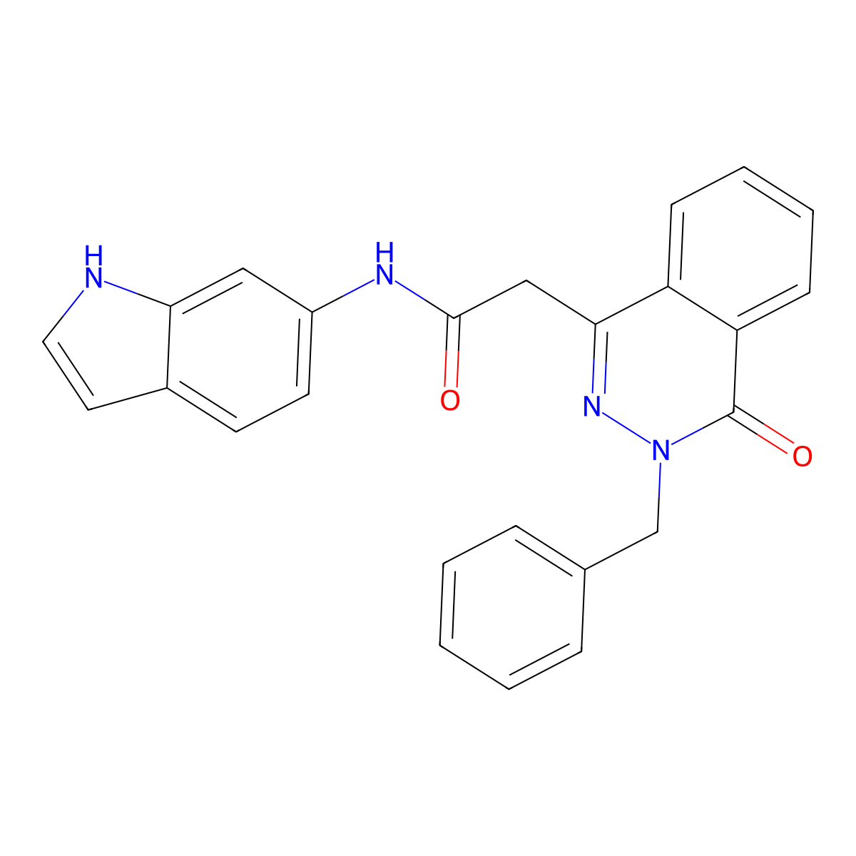 2-(3-benzyl-4-oxo-3,4-dihydrophthalazin-1-yl)-N-(1H-indol-6-yl)acetamide molecular structure, CAS 1324063-03-7
