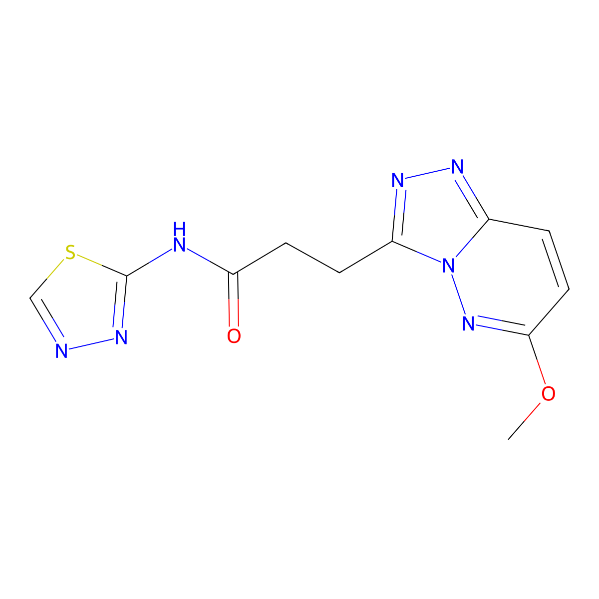 3-(6-methoxy-[1,2,4]triazolo[4,3-b]pyridazin-3-yl)-N-(1,3,4-thiadiazol-2-yl)propanamide molecular structure, CAS 1324063-11-7