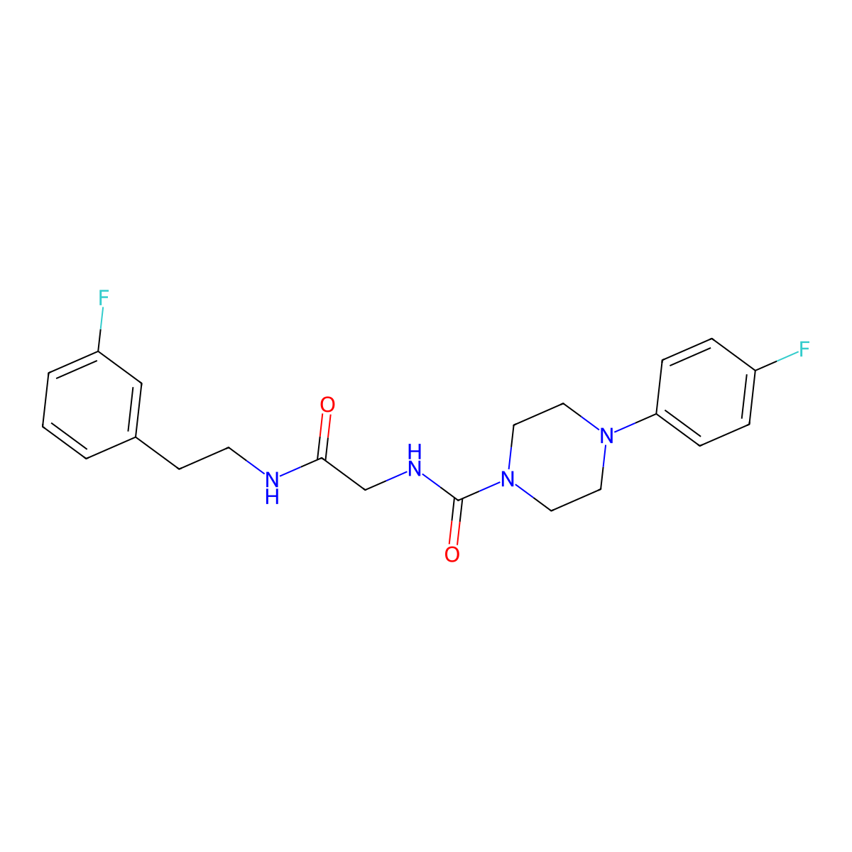 4-(4-fluorophenyl)-N-(2-{[2-(3-fluorophenyl)ethyl]amino}-2-oxoethyl)piperazine-1-carboxamide molecular structure, CAS 1324063-20-8