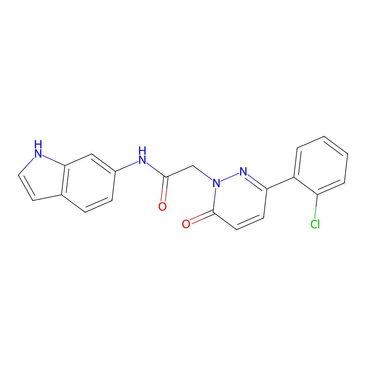 2-[3-(2-chlorophenyl)-6-oxopyridazin-1(6H)-yl]-N-(1H-indol-6-yl)acetamide molecular structure, CAS 1324063-29-7