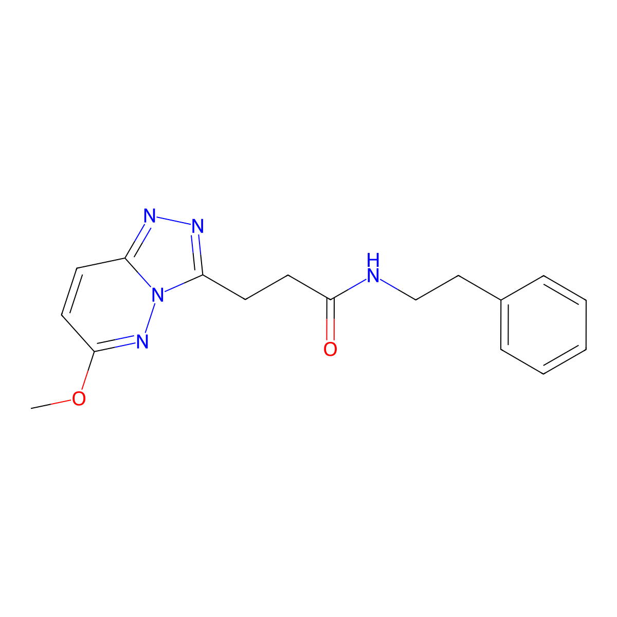 3-(6-methoxy-[1,2,4]triazolo[4,3-b]pyridazin-3-yl)-N-phenethylpropanamide molecular structure, CAS 1324063-49-1