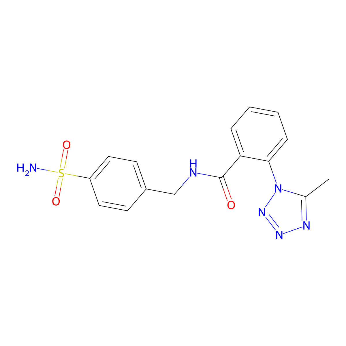 2-(5-methyl-1H-tetrazol-1-yl)-N-(4-sulfamoylbenzyl)benzamide molecular structure, CAS 1324063-54-8