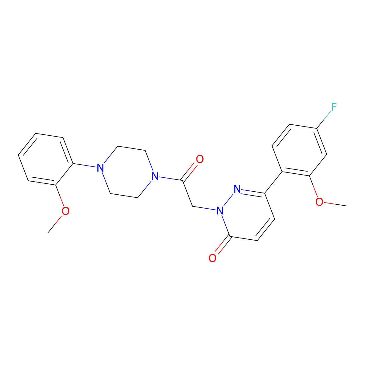 6-(4-fluoro-2-methoxyphenyl)-2-{2-[4-(2-methoxyphenyl)piperazin-1-yl]-2-oxoethyl}pyridazin-3(2H)-one molecular structure, CAS 1324063-60-6
