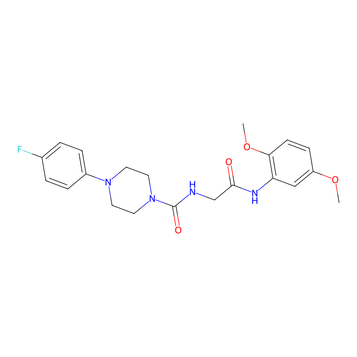 N-{2-[(2,5-dimethoxyphenyl)amino]-2-oxoethyl}-4-(4-fluorophenyl)piperazine-1-carboxamide molecular structure, CAS 1324063-63-9