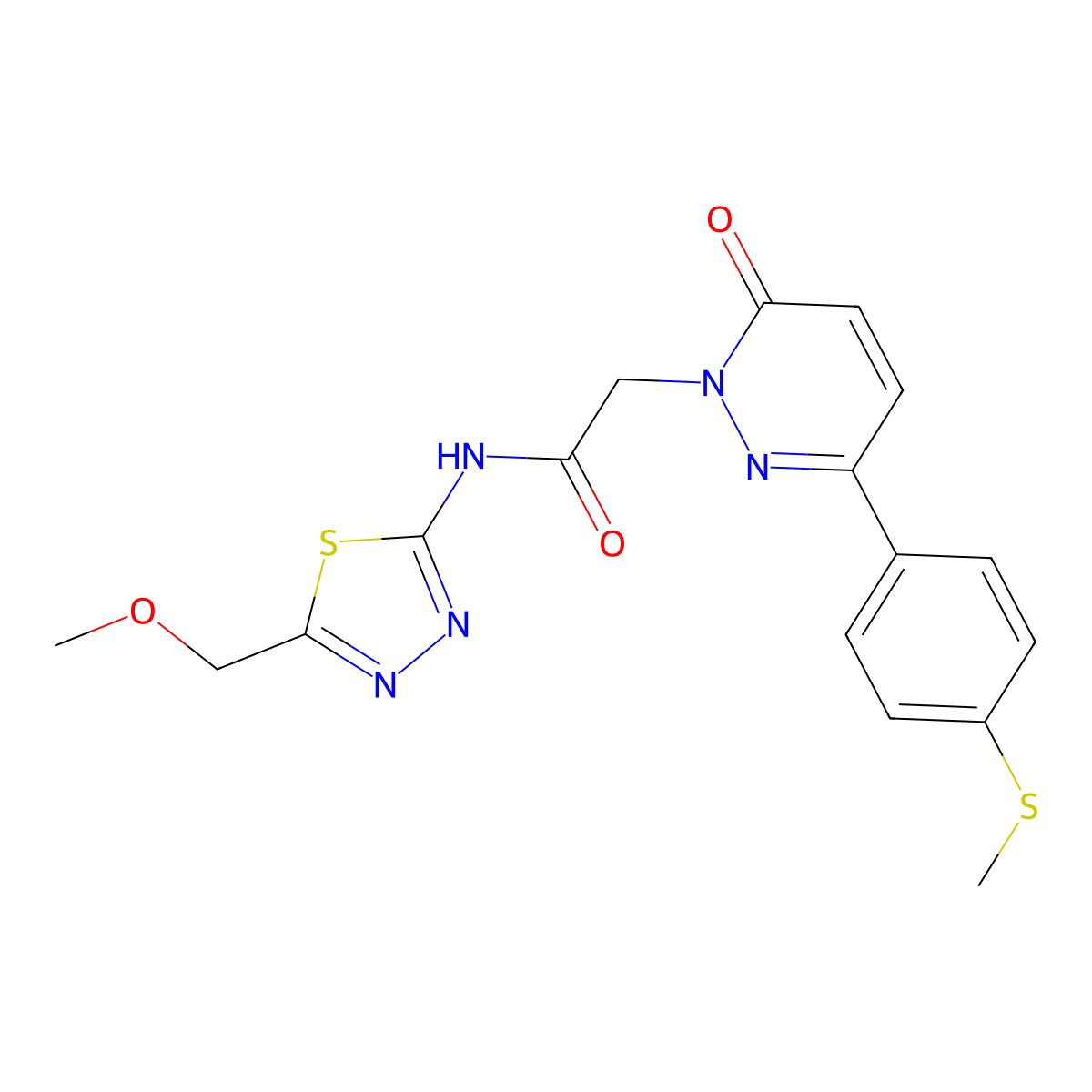N-[5-(methoxymethyl)-1,3,4-thiadiazol-2-yl]-2-{3-[4-(methylsulfanyl)phenyl]-6-oxopyridazin-1(6H)-yl}acetamide molecular structure, CAS 1324063-77-5