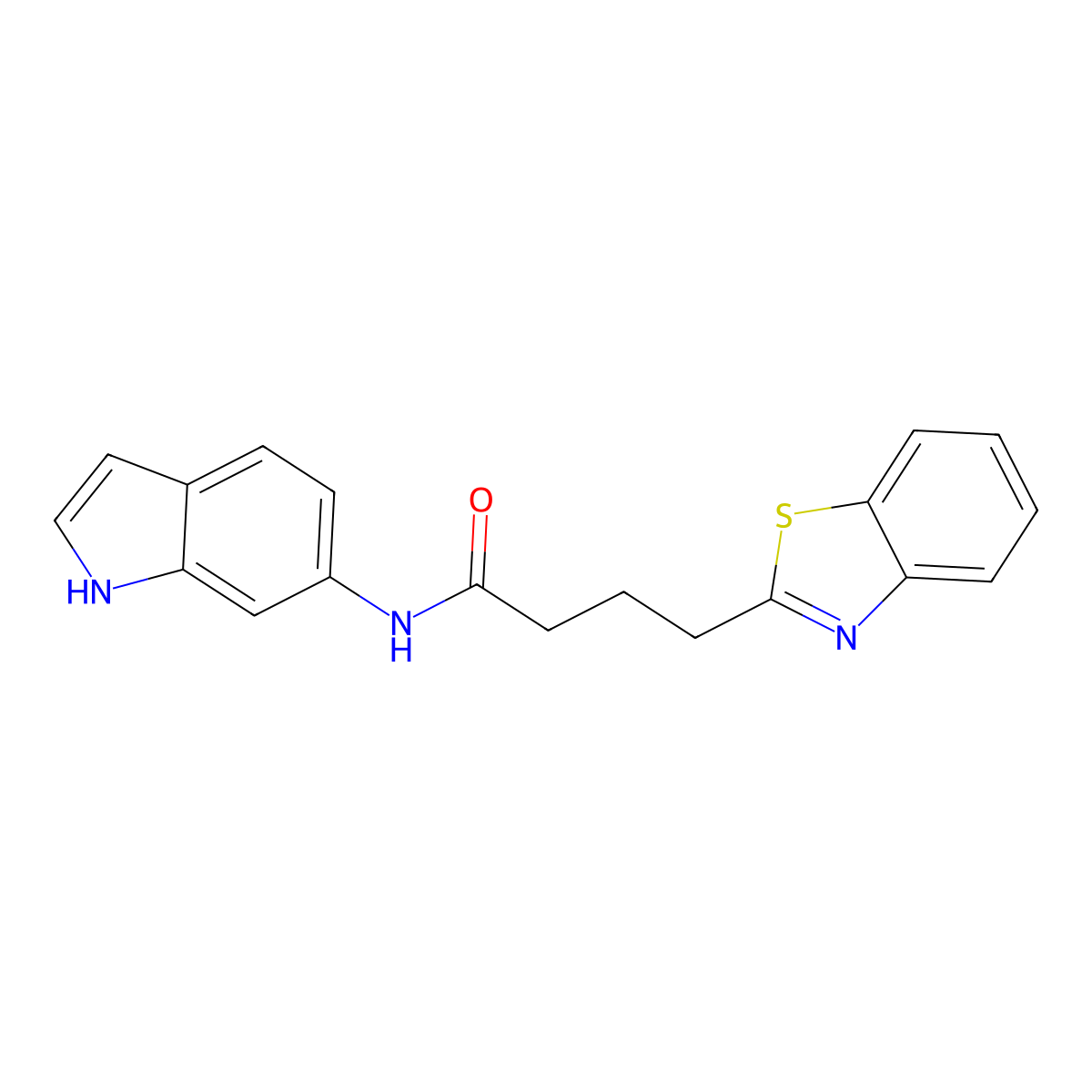 4-(1,3-benzothiazol-2-yl)-N-(1H-indol-6-yl)butanamide molecular structure, CAS 1324063-94-6