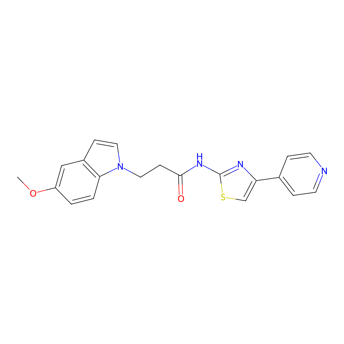 3-(5-methoxy-1H-indol-1-yl)-N-(4-(pyridin-4-yl)thiazol-2-yl)propanamide molecular structure, CAS 1324063-95-7