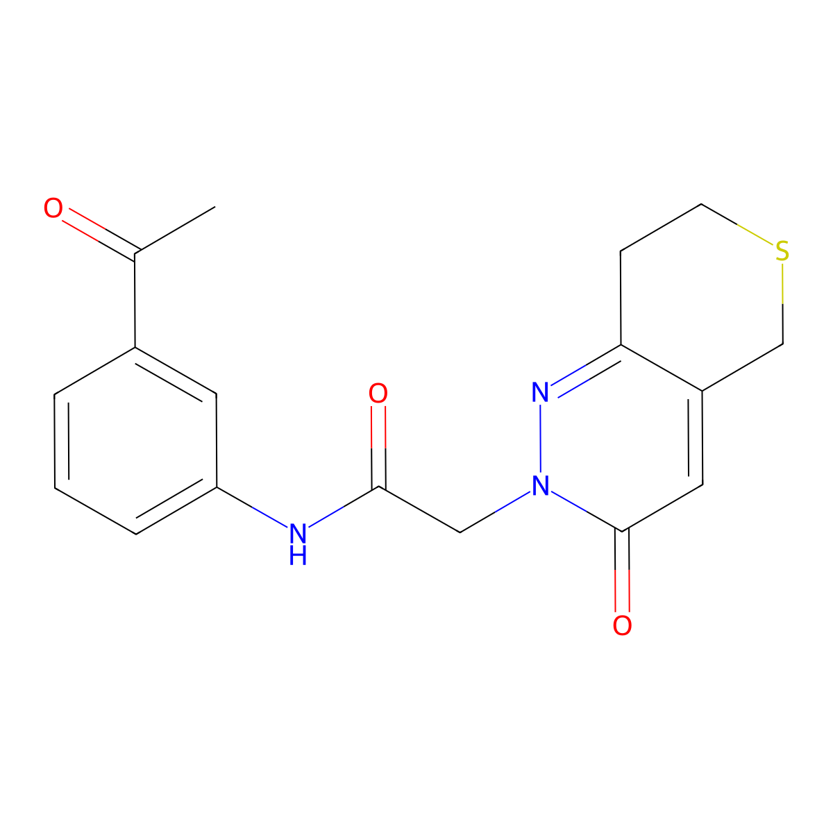 N-(3-acetylphenyl)-2-(3-oxo-3,5,7,8-tetrahydro-2H-thiopyrano[4,3-c]pyridazin-2-yl)acetamide molecular structure, CAS 1324064-14-3