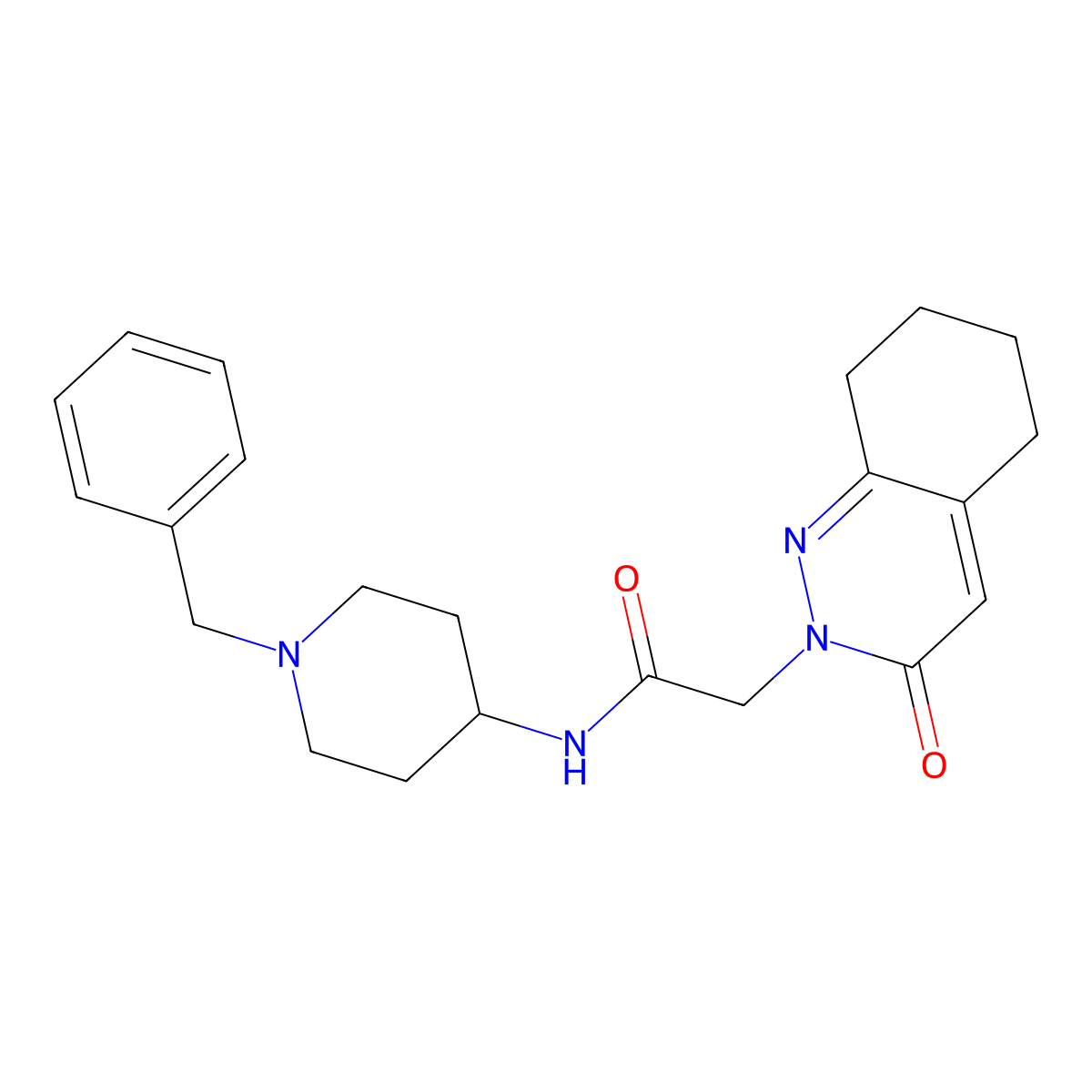 N-(1-benzyl-4-piperidyl)-2-[3-oxo-5,6,7,8-tetrahydro-2(3H)-cinnolinyl]acetamide molecular structure, CAS 1324064-25-6