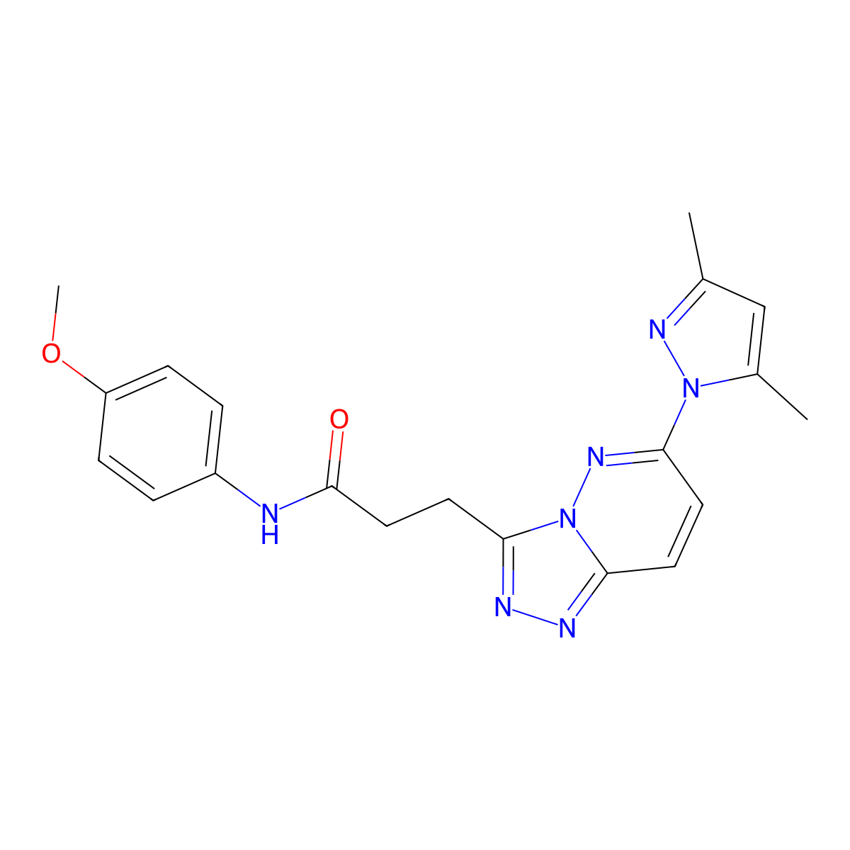 3-[6-(3,5-dimethyl-1H-pyrazol-1-yl)[1,2,4]triazolo[4,3-b]pyridazin-3-yl]-N-(4-methoxyphenyl)propanamide molecular structure, CAS 1324064-29-0