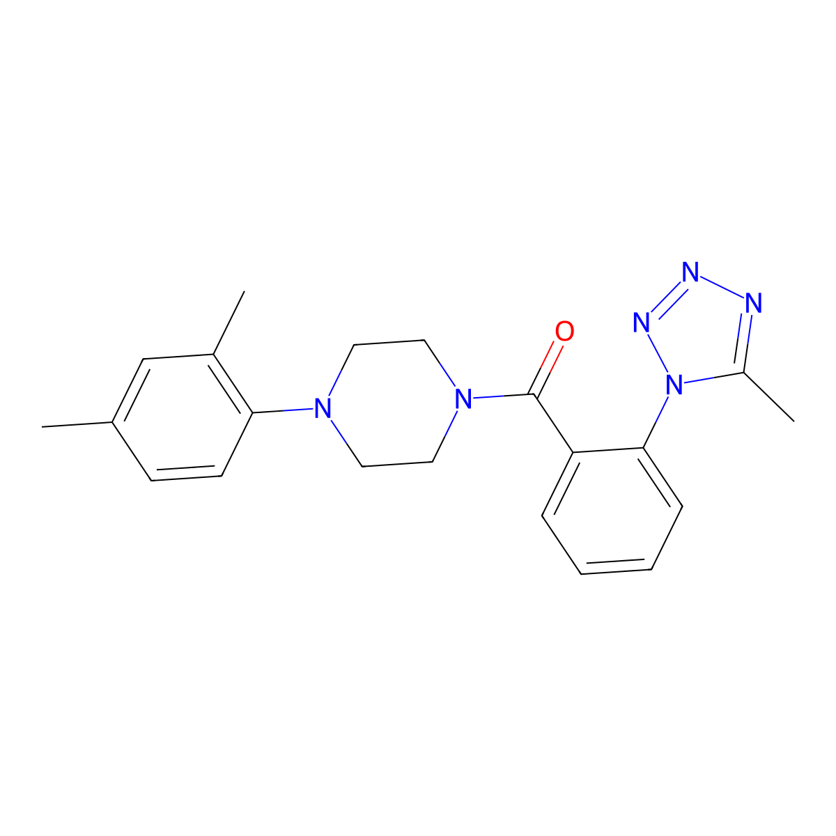 [4-(2,4-dimethylphenyl)piperazin-1-yl][2-(5-methyl-1H-tetrazol-1-yl)phenyl]methanone molecular structure, CAS 1324064-40-5