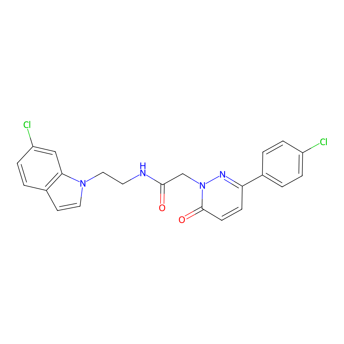 N-[2-(6-chloro-1H-indol-1-yl)ethyl]-2-[3-(4-chlorophenyl)-6-oxopyridazin-1(6H)-yl]acetamide molecular structure, CAS 1324064-57-4