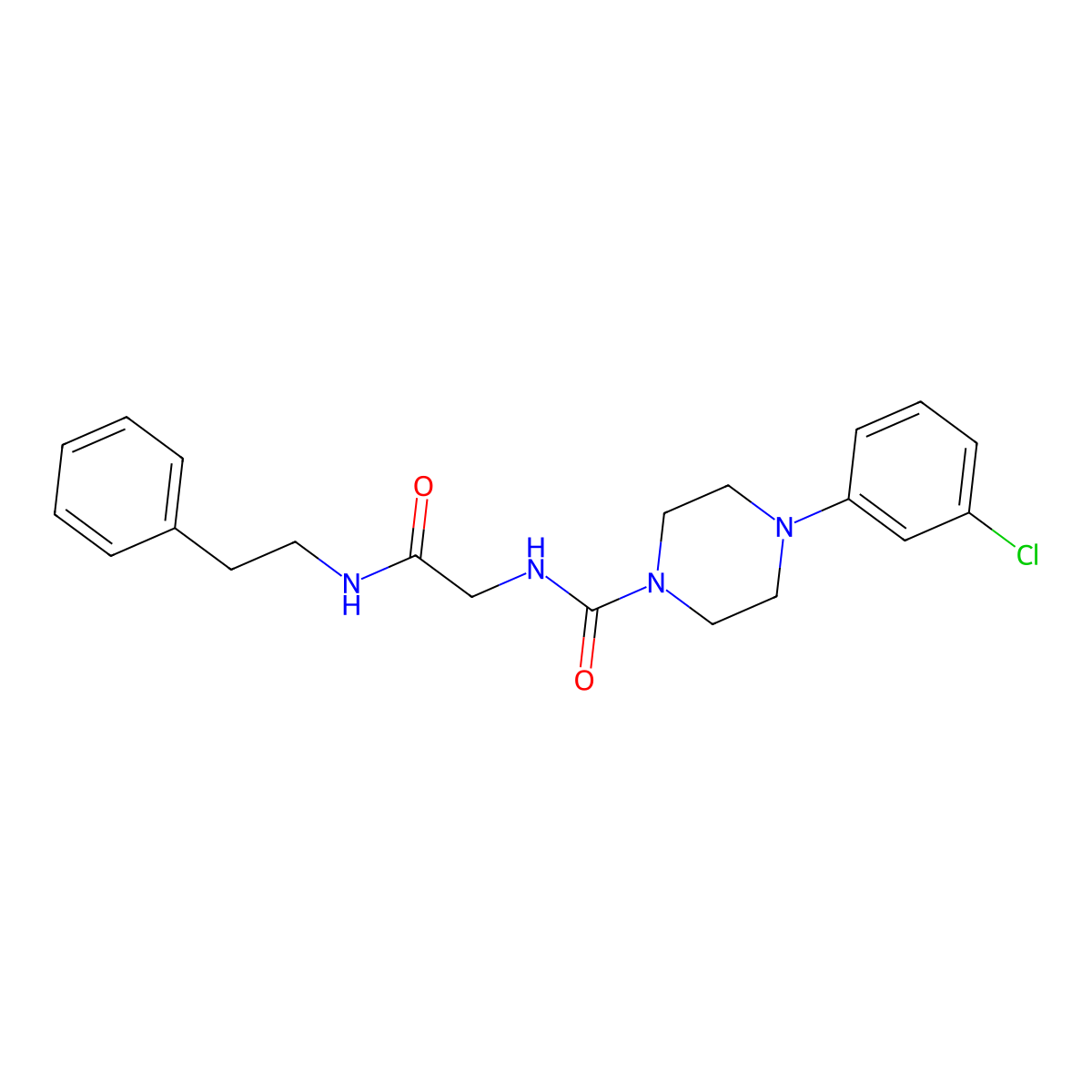4-(3-chlorophenyl)-N-{2-oxo-2-[(2-phenylethyl)amino]ethyl}piperazine-1-carboxamide molecular structure, CAS 1324064-73-4