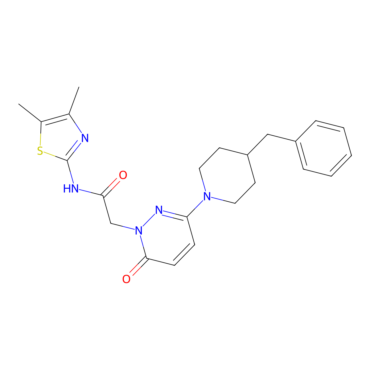 2-(3-(4-benzylpiperidin-1-yl)-6-oxopyridazin-1(6H)-yl)-N-(4,5-dimethylthiazol-2-yl)acetamide molecular structure, CAS 1324064-90-5