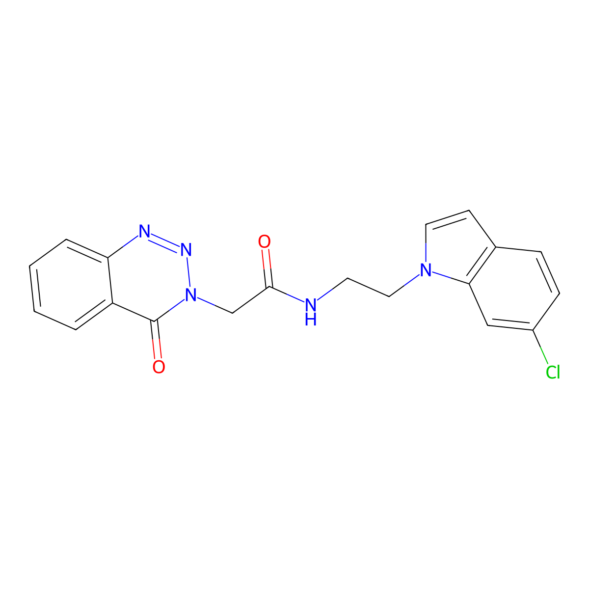 N-[2-(6-chloro-1H-indol-1-yl)ethyl]-2-(4-oxo-1,2,3-benzotriazin-3(4H)-yl)acetamide molecular structure, CAS 1324064-98-3