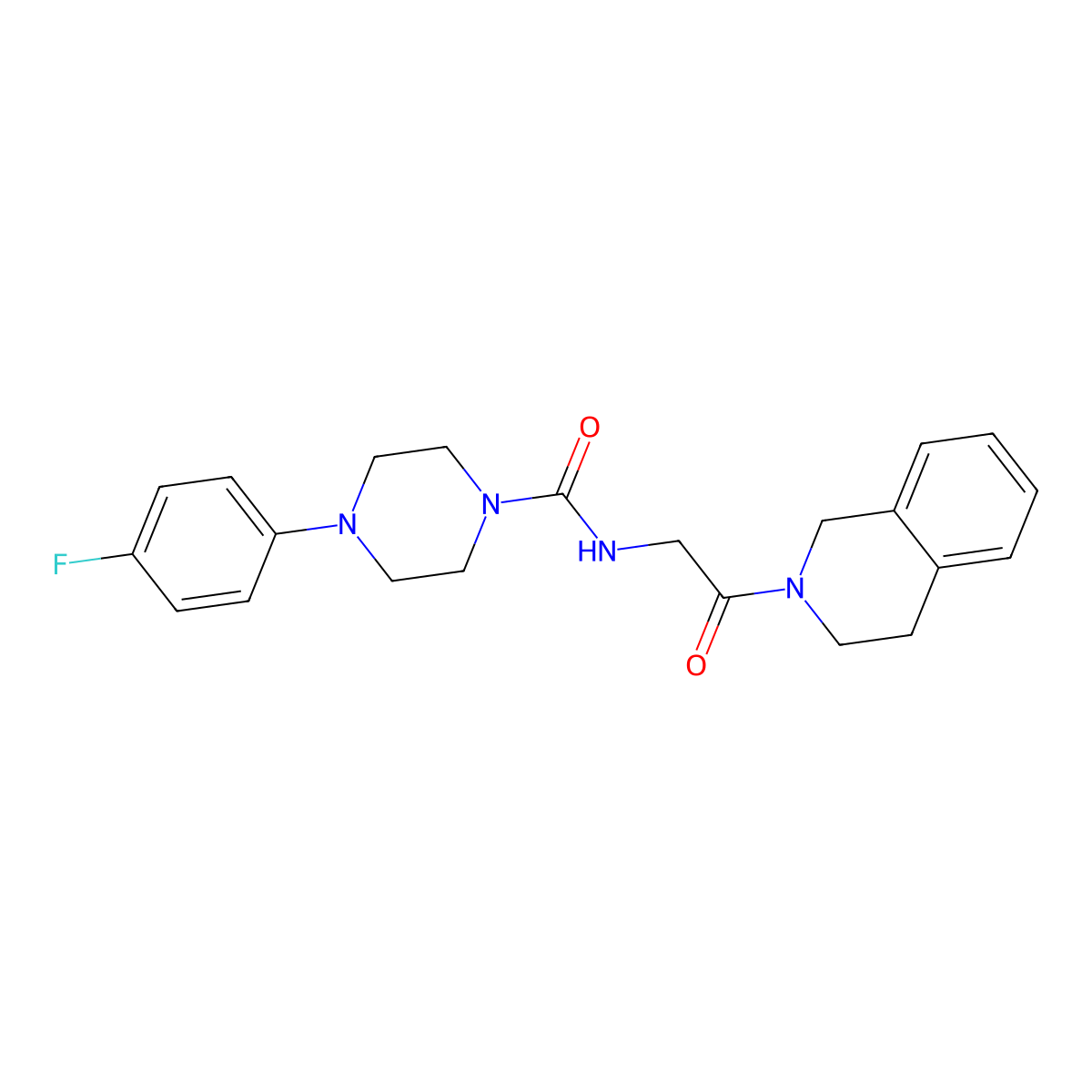 N-[2-(3,4-dihydroisoquinolin-2(1H)-yl)-2-oxoethyl]-4-(4-fluorophenyl)piperazine-1-carboxamide molecular structure, CAS 1324064-99-4