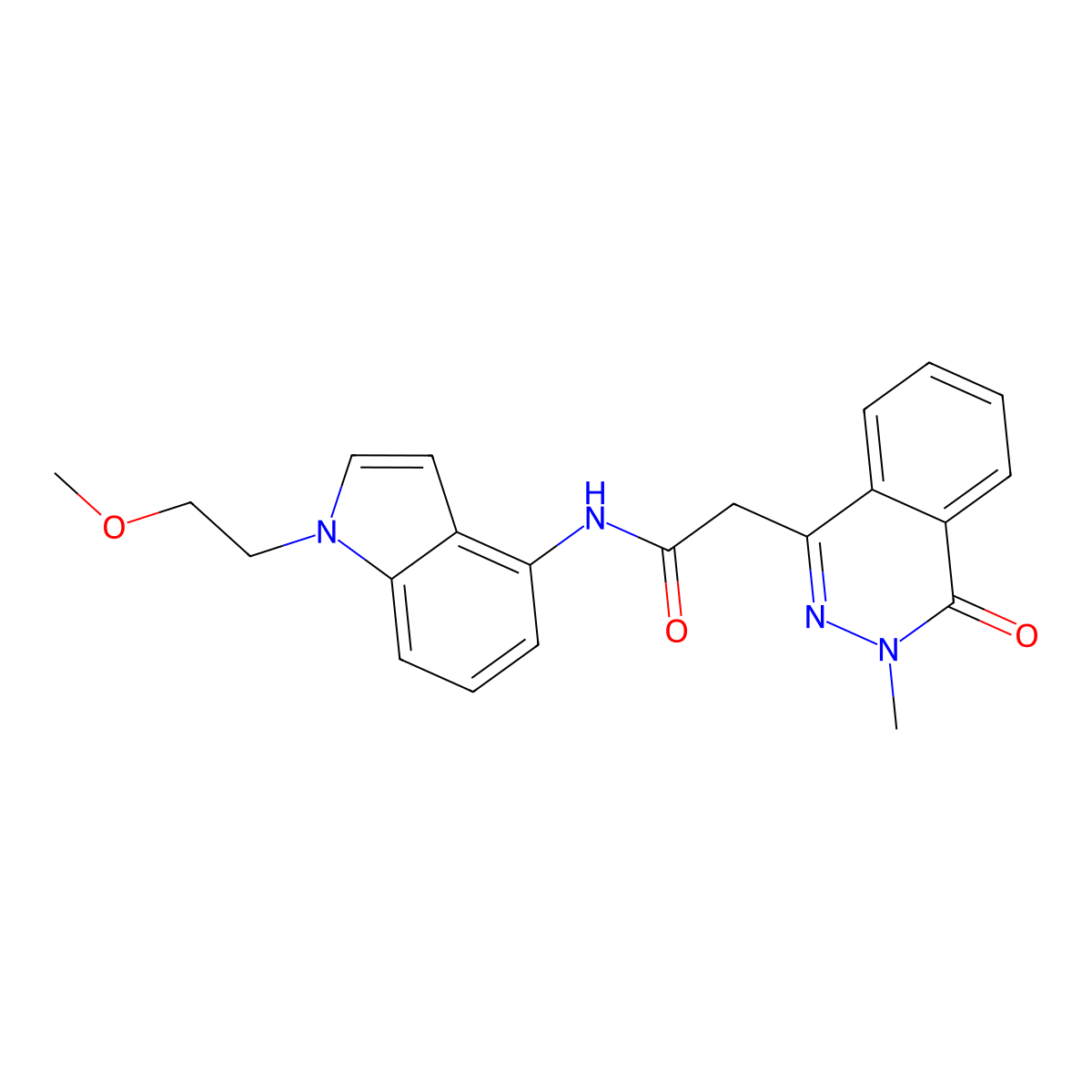 N-[1-(2-methoxyethyl)-1H-indol-4-yl]-2-(3-methyl-4-oxo-3,4-dihydrophthalazin-1-yl)acetamide molecular structure, CAS 1324065-10-2