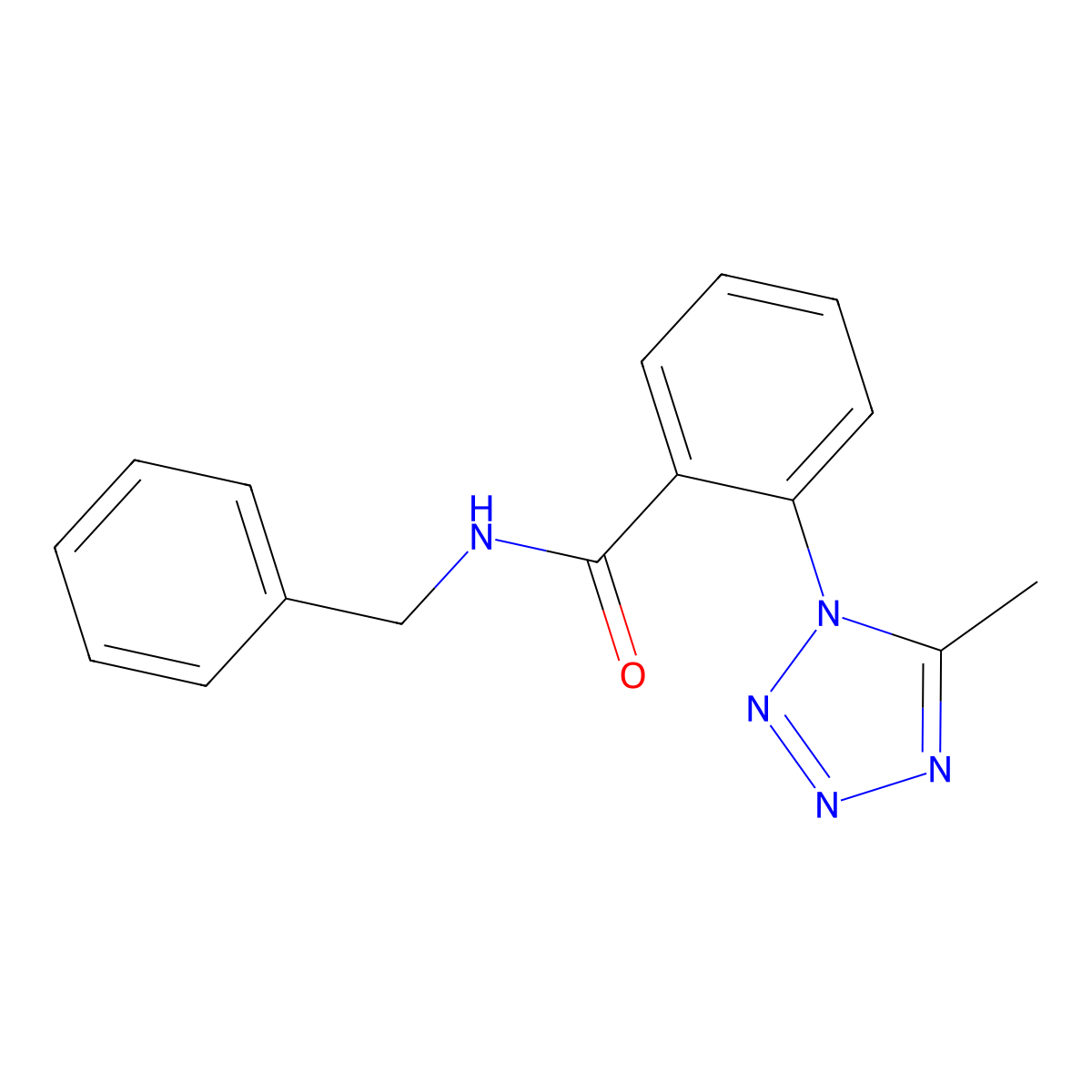 N-benzyl-2-(5-methyl-1H-tetrazol-1-yl)benzamide molecular structure, CAS 1324065-15-7