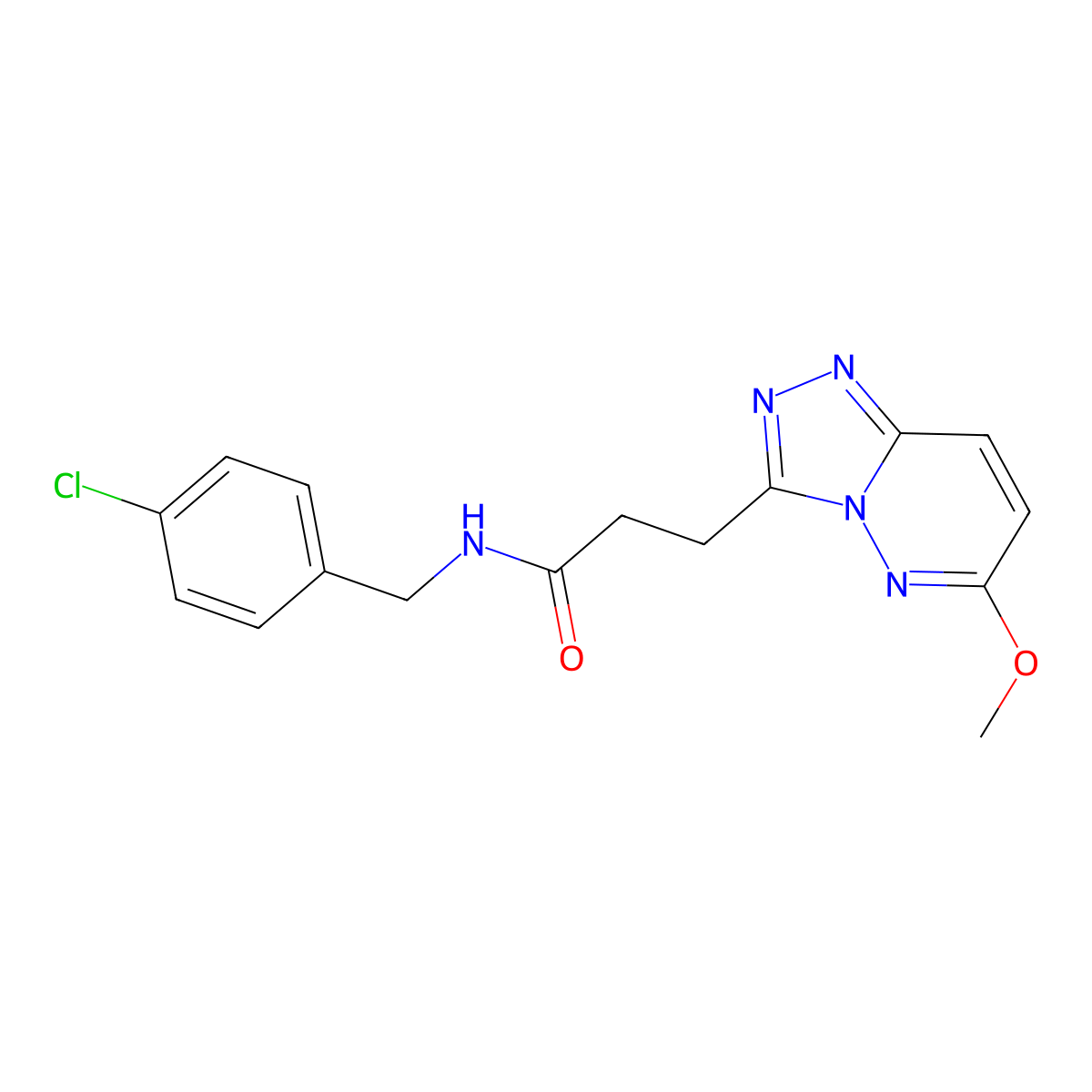 N-(4-chlorobenzyl)-3-(6-methoxy-[1,2,4]triazolo[4,3-b]pyridazin-3-yl)propanamide molecular structure, CAS 1324065-40-8