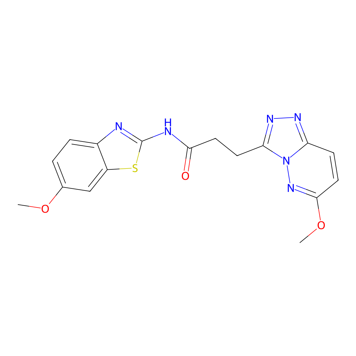 3-(6-methoxy-[1,2,4]triazolo[4,3-b]pyridazin-3-yl)-N-(6-methoxybenzo[d]thiazol-2-yl)propanamide molecular structure, CAS 1324065-42-0