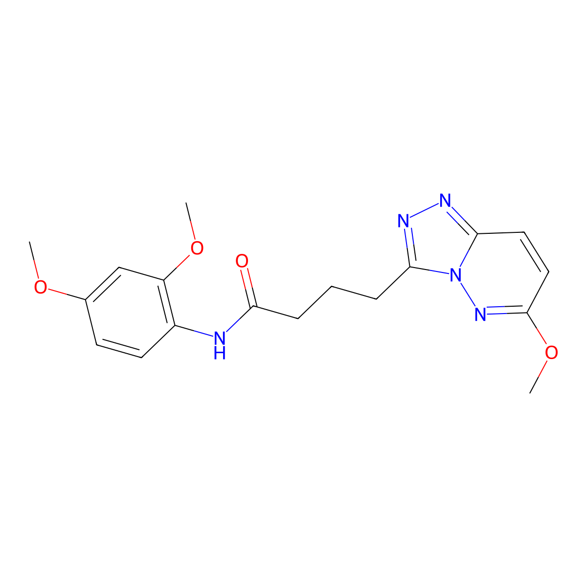 N-(2,4-dimethoxyphenyl)-4-(6-methoxy-[1,2,4]triazolo[4,3-b]pyridazin-3-yl)butanamide molecular structure, CAS 1324065-48-6