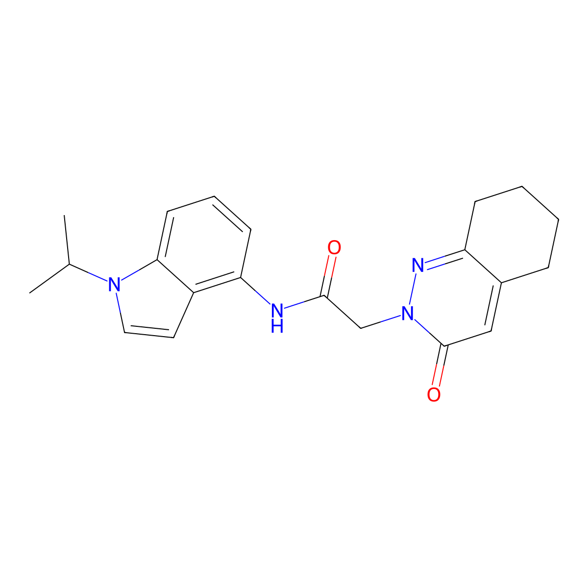 N-(1-isopropyl-1H-indol-4-yl)-2-[3-oxo-5,6,7,8-tetrahydro-2(3H)-cinnolinyl]acetamide molecular structure, CAS 1324065-80-6