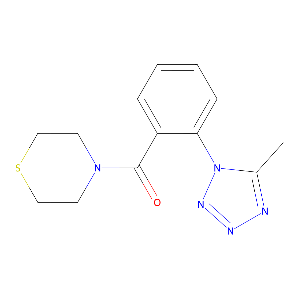 [2-(5-methyl-1H-tetrazol-1-yl)phenyl](thiomorpholin-4-yl)methanone molecular structure, CAS 1324065-85-1
