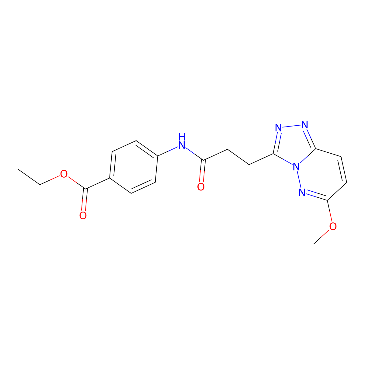 Ethyl 4-{[3-(6-methoxy[1,2,4]triazolo[4,3-b]pyridazin-3-yl)propanoyl]amino}benzoate molecular structure, CAS 1324065-88-4