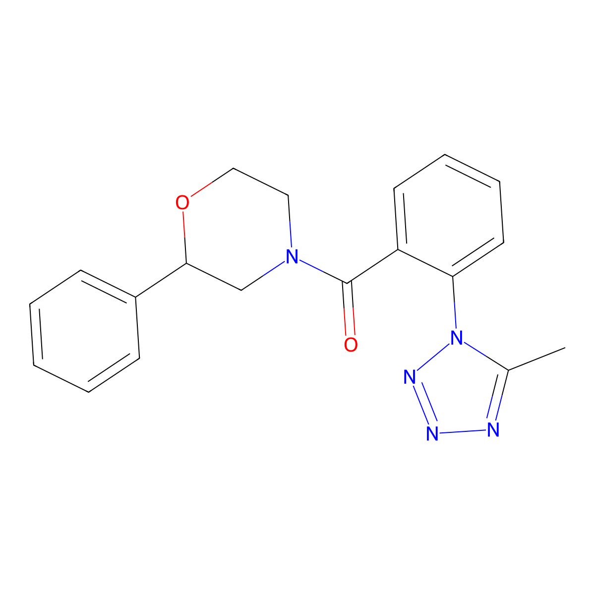 [2-(5-methyl-1H-tetrazol-1-yl)phenyl](2-phenylmorpholin-4-yl)methanone molecular structure, CAS 1324065-98-6