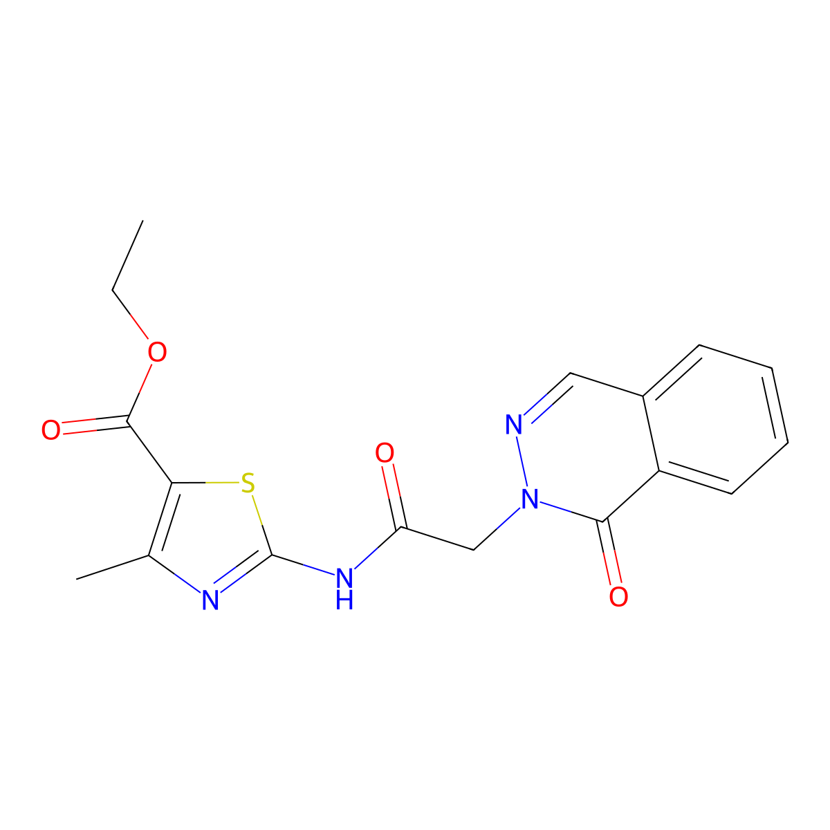 ethyl 4-methyl-2-{[(1-oxophthalazin-2(1H)-yl)acetyl]amino}-1,3-thiazole-5-carboxylate molecular structure, CAS 1324066-20-7