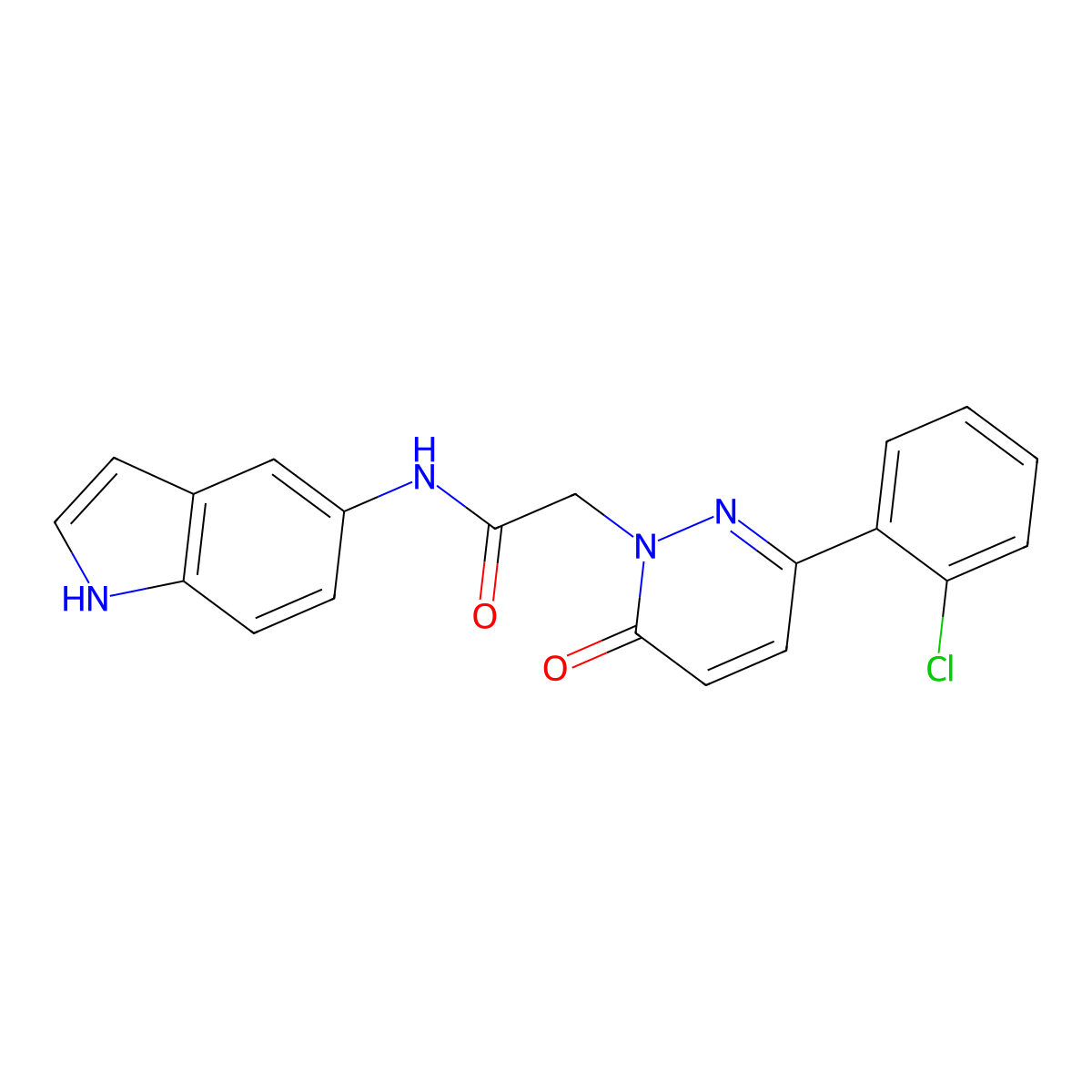2-[3-(2-chlorophenyl)-6-oxopyridazin-1(6H)-yl]-N-(1H-indol-5-yl)acetamide molecular structure, CAS 1324066-39-8