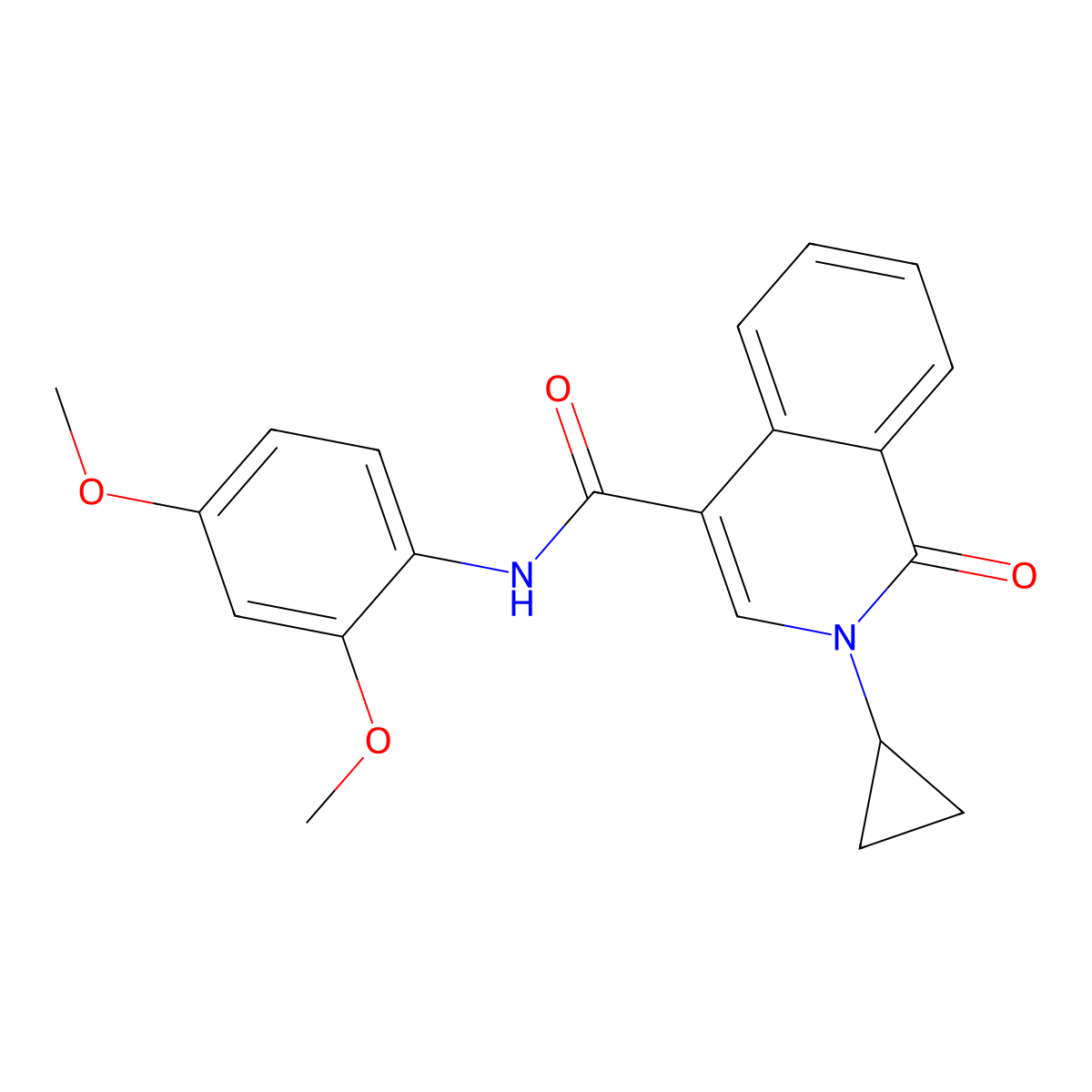 2-cyclopropyl-N-(2,4-dimethoxyphenyl)-1-oxo-1,2-dihydroisoquinoline-4-carboxamide molecular structure, CAS 1324066-62-7
